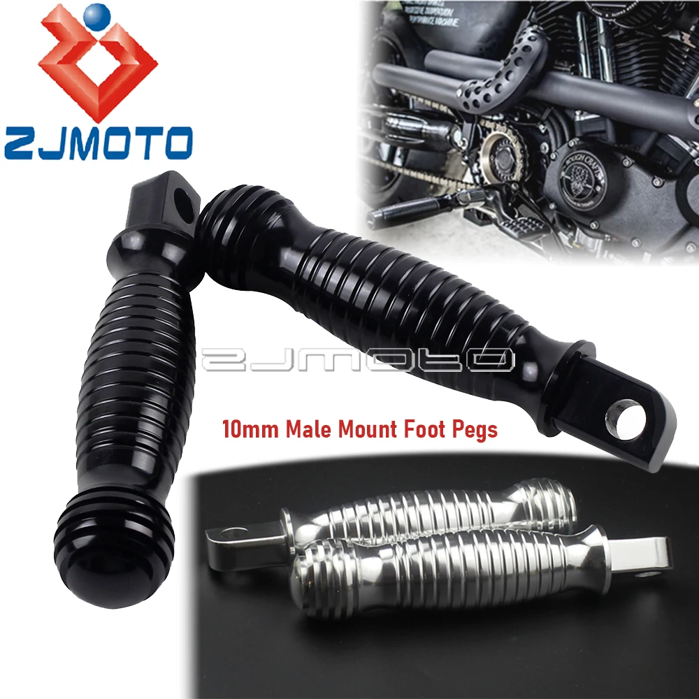 

Motorcycle Accessories M10 Male Mount Footrests Foot Pegs For Harley Softail Sportster Touring Dyna Cafe Racer Bobber Foot Rest