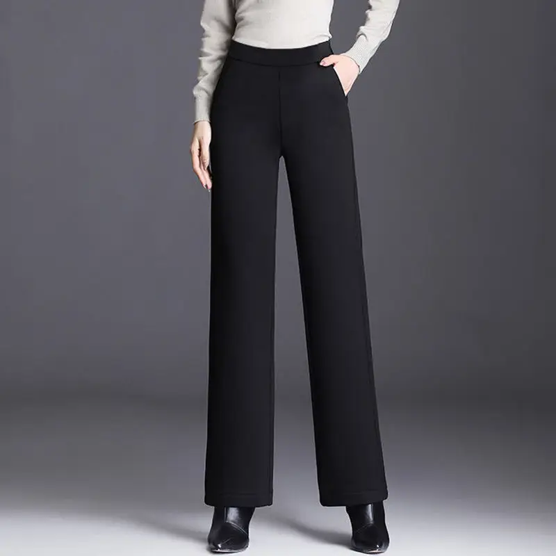 Зимние плюшевые утепленные брюки длиной до щиколотки женская одежда новинка