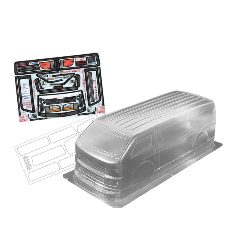 1/10 toyota Hiace Van прозрачная оболочка кузова Lexan и наклейка лист для радиоуправляемой
