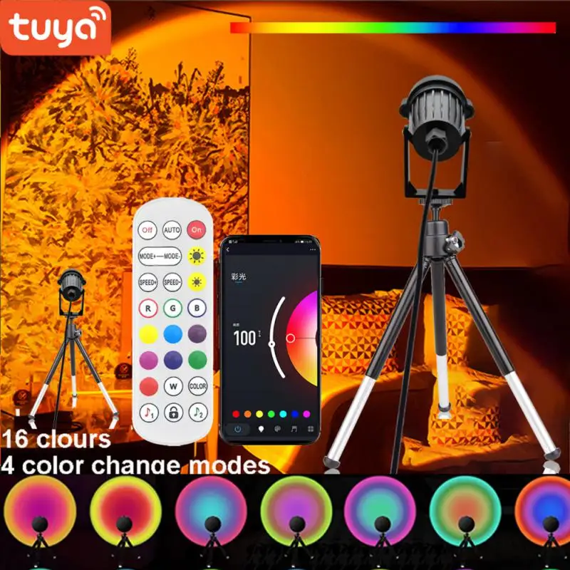 

Tuya Smart WiFi Sun Lamp RGB 17 Colors APP Voice Atmosphere Projection Led Night Light Bedroom Shop Bar Decor Alexa Google Home