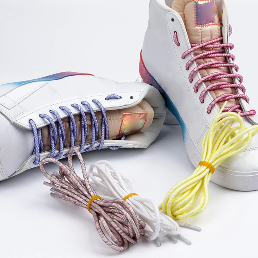 

2022 New Round Mesh Shoelace Crystal Laces Strings Colorful Elastic Shoelaces Sneakers Flat Shoelaces Candy-colored Shoe Laces