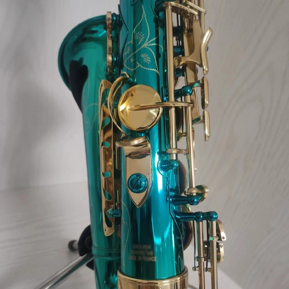 Новое поступление светло-голубой альт-саксофон R54 электронный плоский латунный