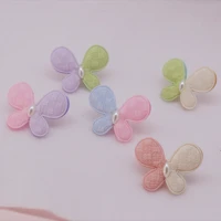 15pcslot 4 23 5cm double color pearl butterfly padded patches appliques for clothes sewing supplies diy hair decoration