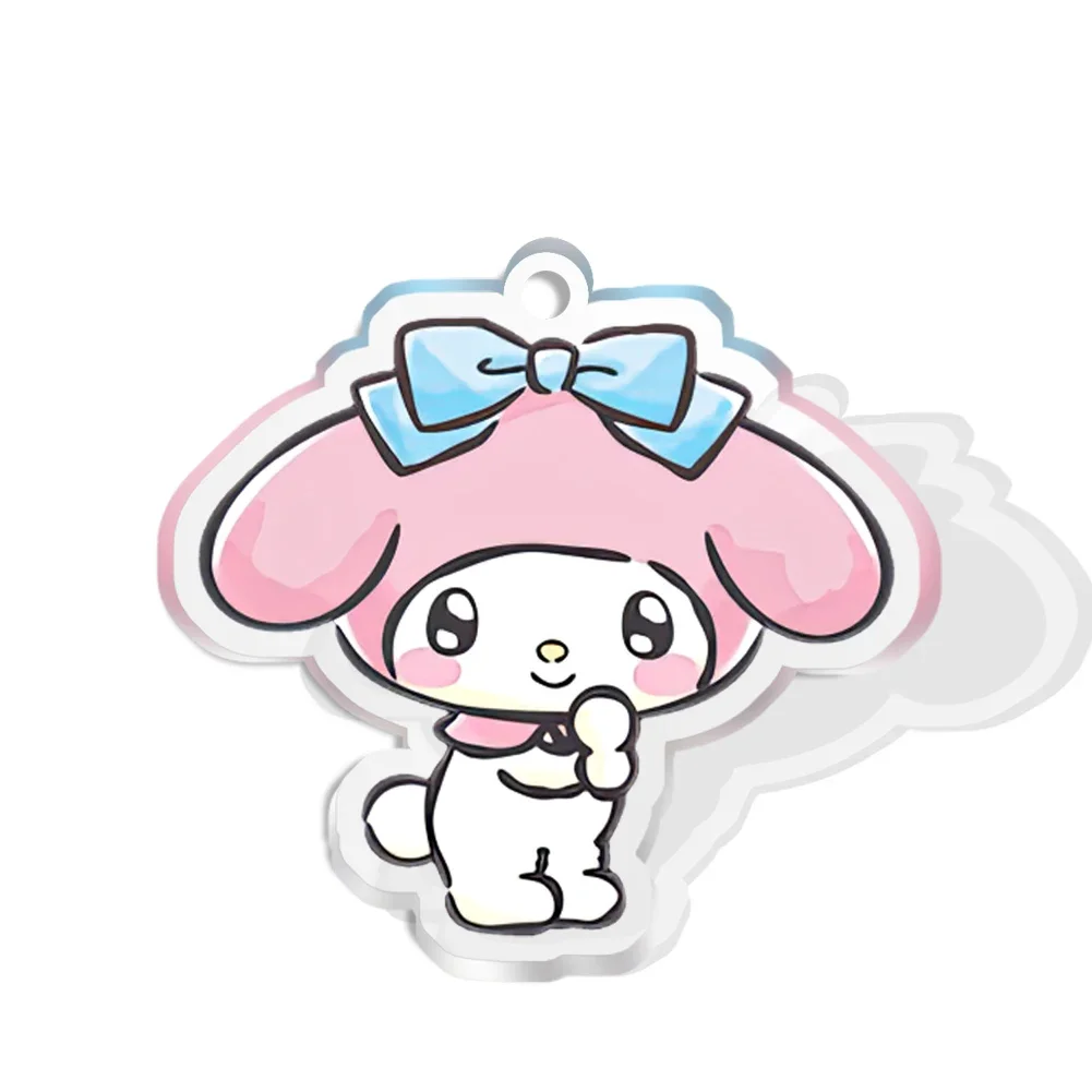 Sanrio Melody and Kouromi с отверстием плоский женский прозрачный акриловый блестящий для