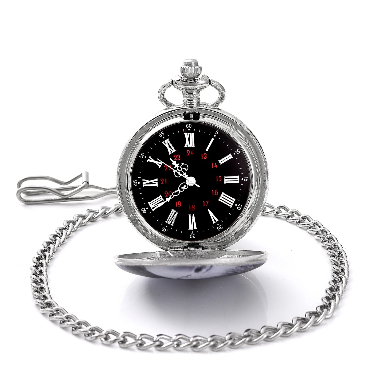 Custom UV Printed Photo Mens Antique Quartz Pocket Watch Personalzied Pictures Fob Clock Pendant With Chain Jewelry Gift