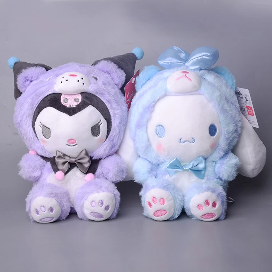 

Sanrio Cartoon Kawali Kuromi Hello Kitty My Melody Cinnamoroll Pillow Plush Toys Soft Stuffed Dolls for Kids Birthday Gifts