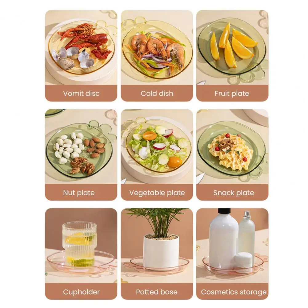 

Practical Spit Bone Dish Eco-friendly Burr-free Spit Bone Dish Vegetable Fruit Dessert Plate No Odor Fruit Tray Party Supplies