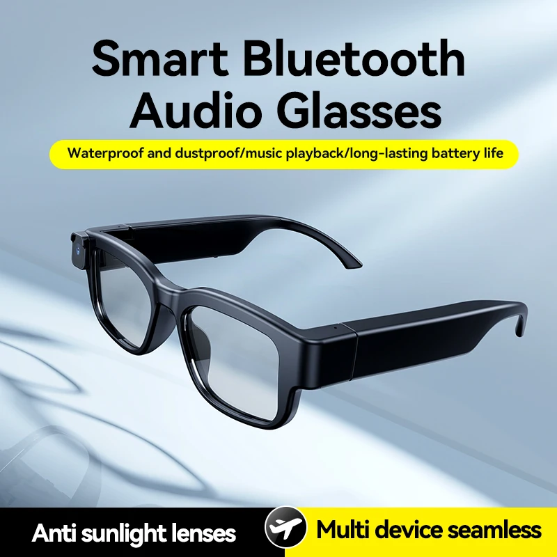 Фото Интеллектуальный AI-перевод для Bluetooth-очков, камеры-очков высокой четкости, мини-камеры-очков, солнцезащитных очков, меняющих цвет №4