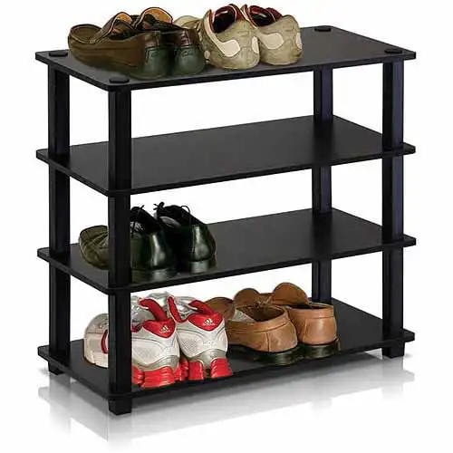 

4-Tier Turn-S-Tube No-tools Durable , Plastic and Wood, Red and Black