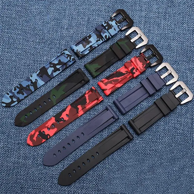 Силиконовый ремешок SCHIK для наручных часов PAM111 386 441 series 20 мм 22 24 26