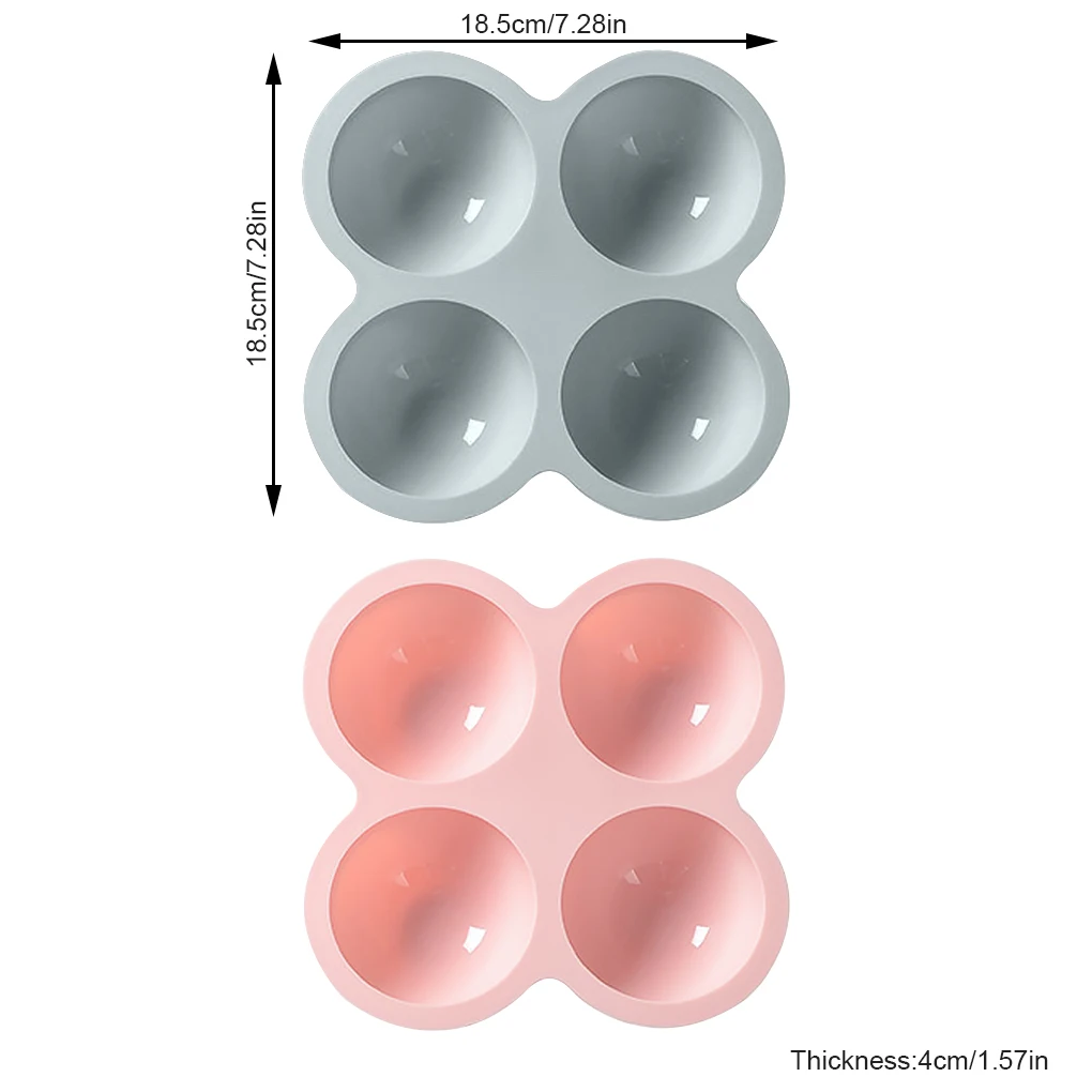 

2 Pieces Silicone Non-stick Cake Molds 4-cavity Round Jelly Chocolate Mould Candy Biscuit Baking Pans Home Kitchen Tool