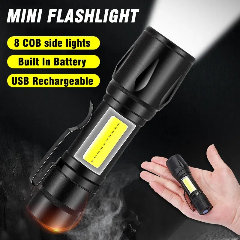 

LED USB Rechargeable Waterproof Flashlight Mini powerful headlight Portable Head Lamp headlamps camping fishing Riding