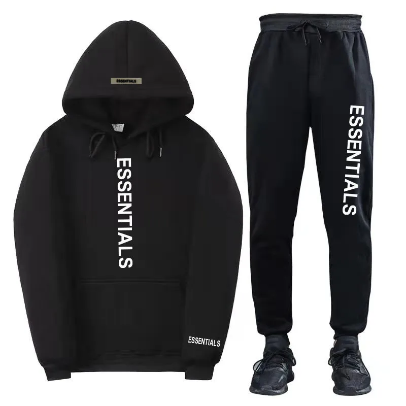 

Fashion ESSENTIALS Couple Sweater Suit Men Sweatshirt Double Thread High Street Luxury Brand Two Piece Set Hoodies