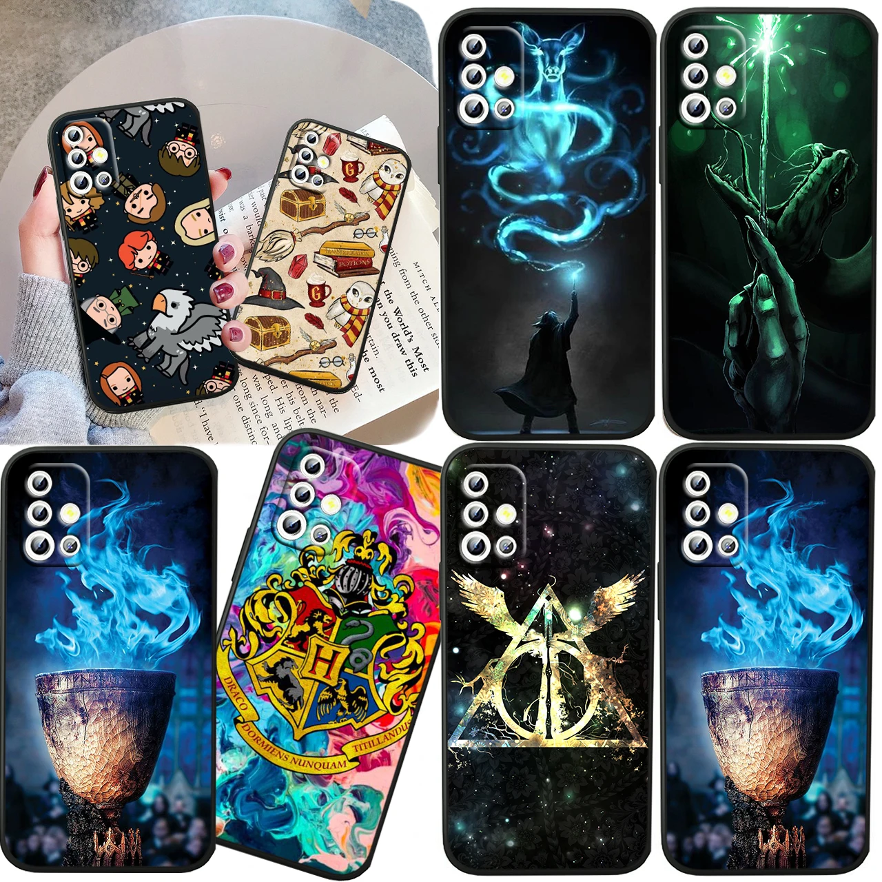 

Ring Harrys Potters Wand Cute For Samsung A04 S A71 A51 A42 A41 A30 A32 A21S A12 A11 A01 A02 4G 5G Liquid Rope Phone Case