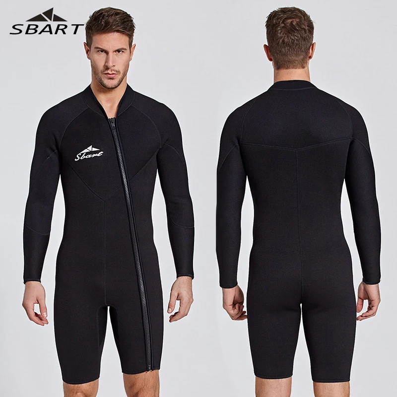 SBART 3MM Sun Protection Scuba Men Diving Suit Swimming Water Sports Swimwear Neoprene Short Sleeve Wetsuit Wet Suit Equipment