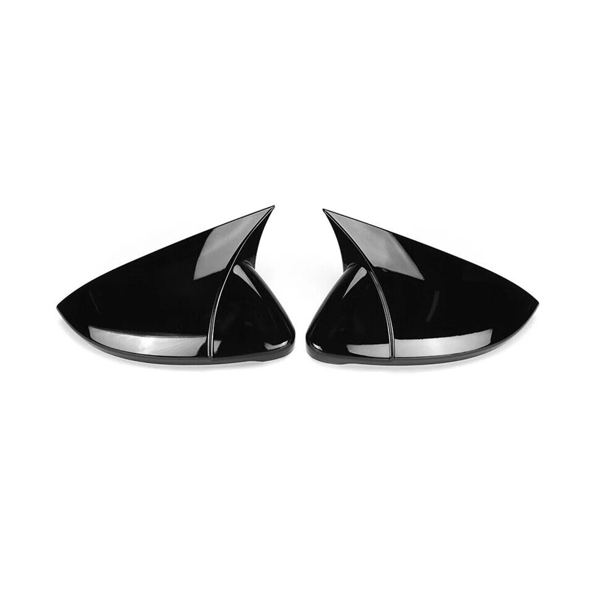 

For Golf MK7 MK7.5 GTD R Rear View Mirror Cover Bullhorn Conversion Universal Bright Black