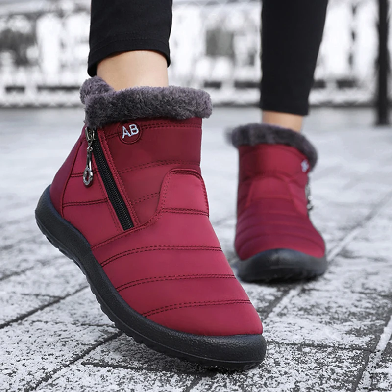 

Boots Women Snow Fashion Women Shoes Waterproof Platform Boots Zipper Shoes For Women Casual Flat Winter Boots Botas Mujer