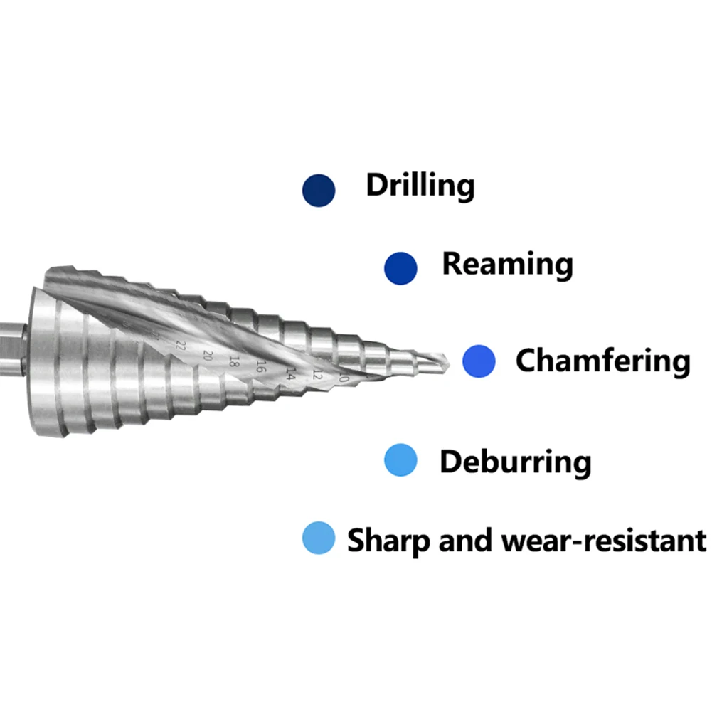 

1pc 4-32mm HSS Step Cone Drill Bit HSS Steel Spiral Groove Hole Cutter For Wood Metal Drilling Drill Bits Power Tools Parts