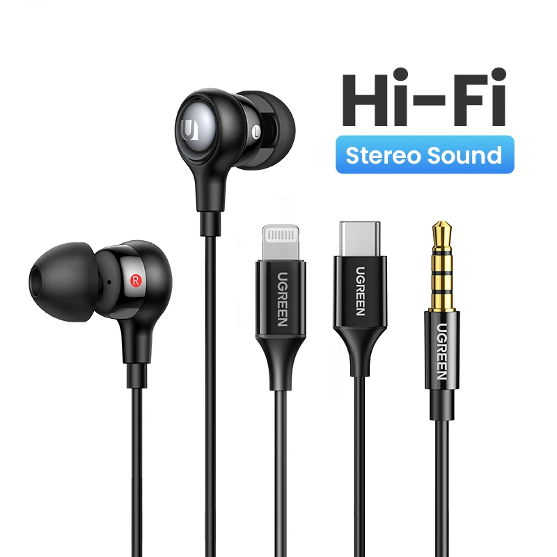 

Earphones, 3.5mm USB Type C Wired Headphones Noise Isolating Volume Control Microphone For Android MP3/MP4