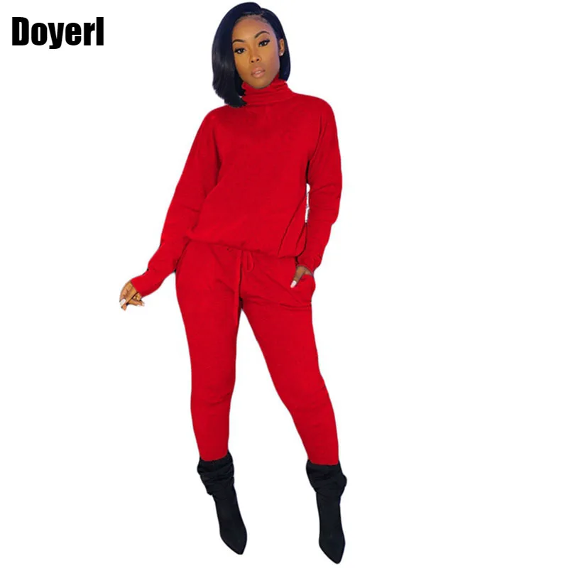 

Two Piece Sweatsuit for Women Tracksuit 2 Piece Set Winter Turtleneck Streetwear 2 Two Piece Set Women Outfits Matching Sets