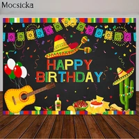 birthday decoration backdrop for mexican fiesta theme birthday party banner photography background carnival event photo props