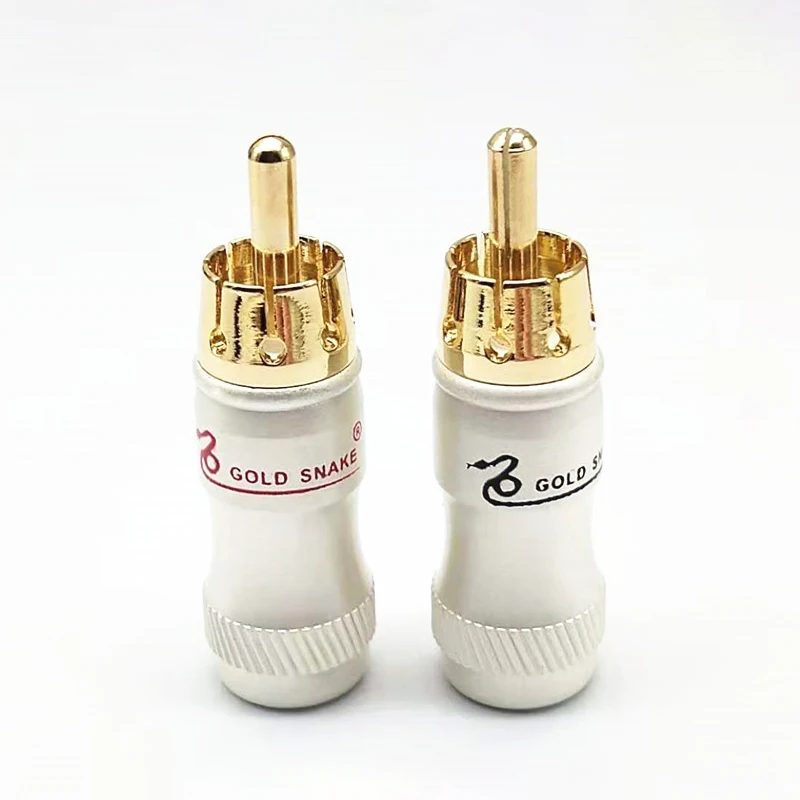 2-10 шт. Штекерный аудио-видео разъем золотой адаптер для кабеля сделай сам Золотая