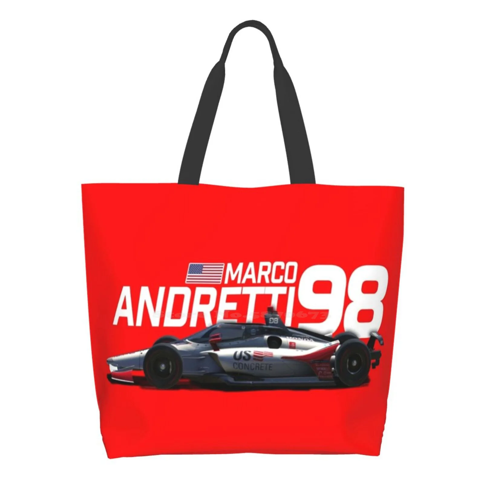 

Ma98 Aa-Ca-Ma 2020 (White Text On Red) Large Size Reusable Foldable Shopping Bag Marco Son Italian Race Car Racer Car