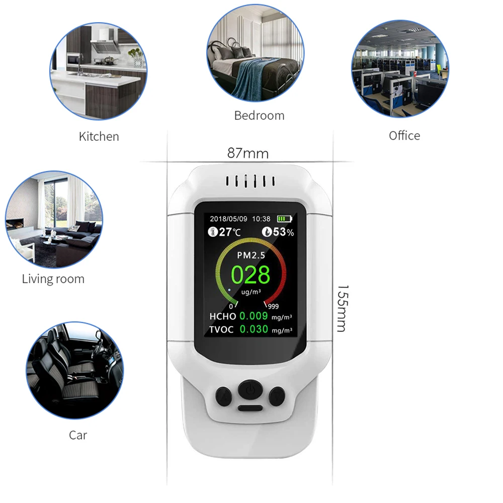 Монитор качества воздуха настольный с USB-зарядкой ЖК-дисплей детектор измерения
