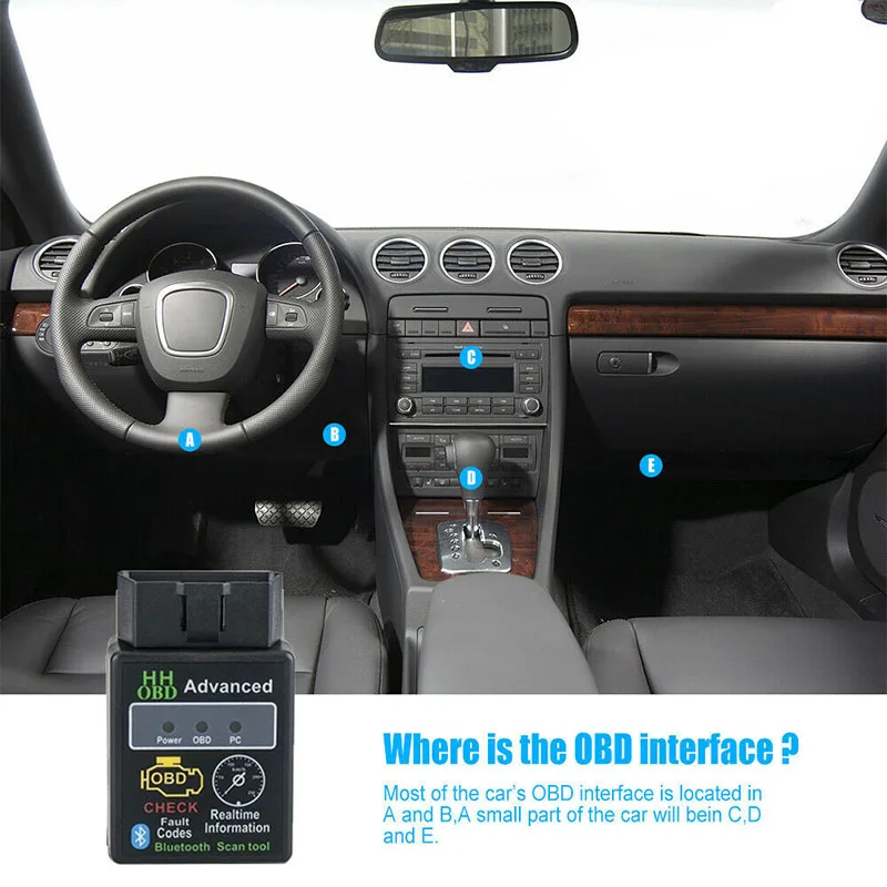 OBD2 ELM 327 V2.1 Bluetooth OBDII CAN BUS проверка двигателя автомобиля OBD диагностический сканер