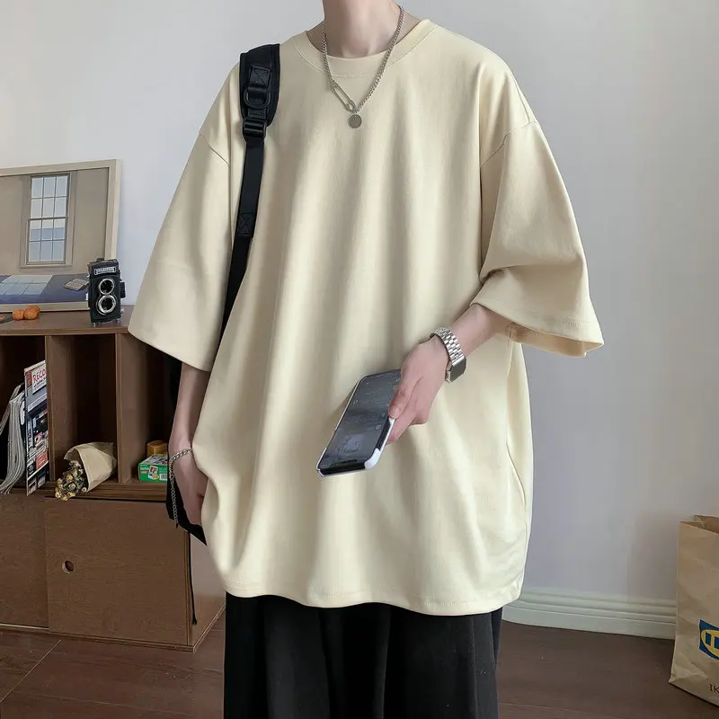 

Футболка Базовая Мужская/женская с коротким рукавом, хлопок, Повседневная Свободная рубашка с круглым вырезом, однотонная блуза оверсайз, лето