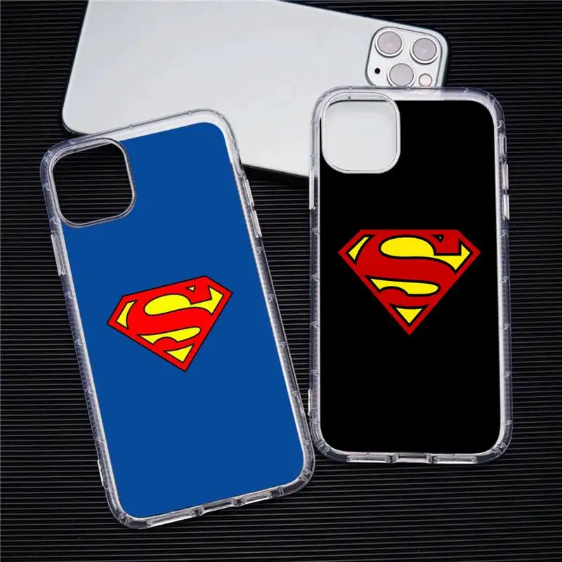 

Superhero Superman Phone Case Transparent For iphone 13 12 11 Pro Max Mini XS Max 8 7 Plus X SE 2020 XR cover