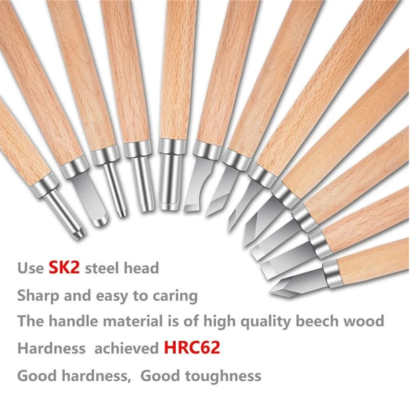 Wood Carving Tools Kit Hand Chisel Engraving Knife Set Carbon Steel Wooden Sculpting Tool for DIY Sculpture Carpenter Experts |
