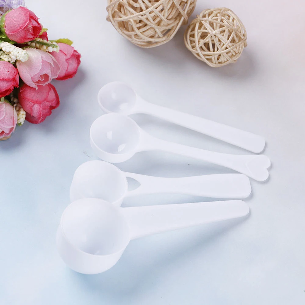 

10pcs New Plastic Measuring Spoons Coffee Protein Milk Powder Scoop PP White Durable Kitchen Measuring Scoop 1g/3g/5g/10g