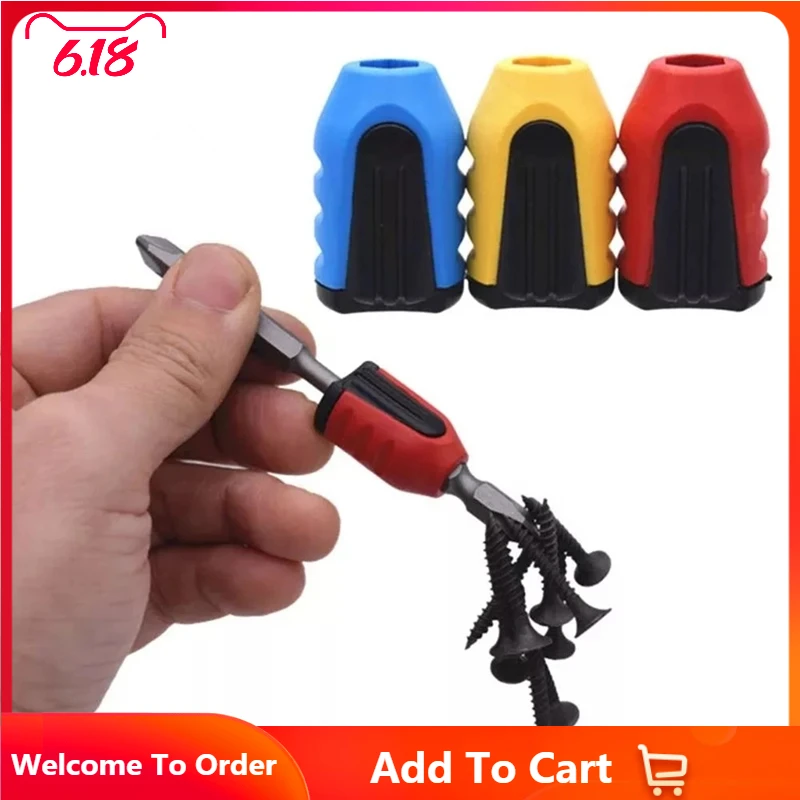 

Screwdriver Bit Magnetic Ring 1/4'' Shank Screw Driver Plastic 2 in 1 Strong Magnetizer Demagnetizer For Electric Screw Bit