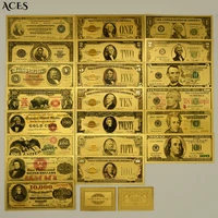 11 set us gold plated banknotes coleccion billetes art collection home decoration american currency history souvenir best gift