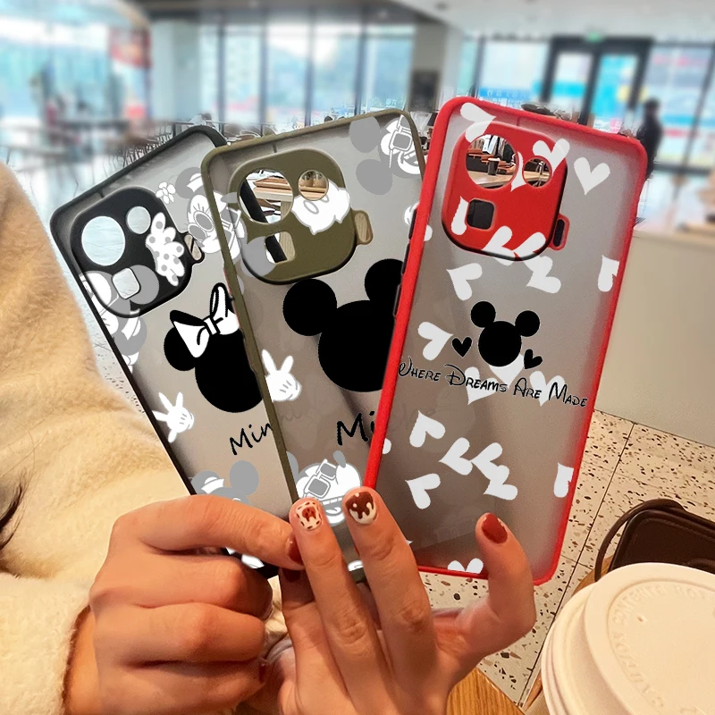 

Mickey Minnie Art Disney For Xiaomi Mi 11 11T 10 10S 10T Ultra Lite Pro 9 8 Poco X3 F3 GT NFC Frosted Translucent Phone Case