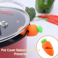 1pc spill proof pot lids lifter for soup pot silicone heat resistant overflow stoppers pot cover holder kitchen specialty tools