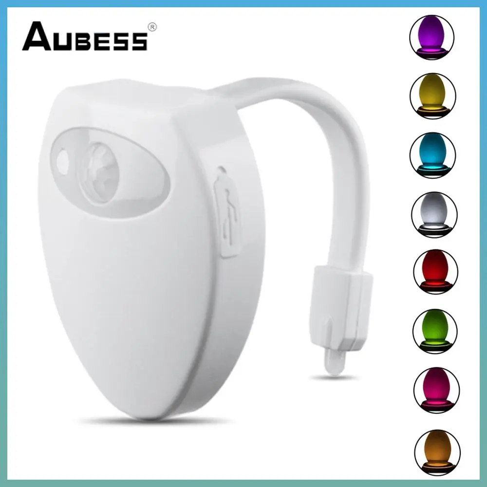 

PIR Motion Sensor Toilet Lights USB LED Colors Rechargeble Waterproof for Tiolet Bowl WC Luminaria Lamp For Bathroom Washroom