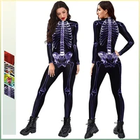 halloween funny skeleton jumpsuit 3d printing 4colors colorful 2022 new men women adult universal stage cosplay costume bodysuit