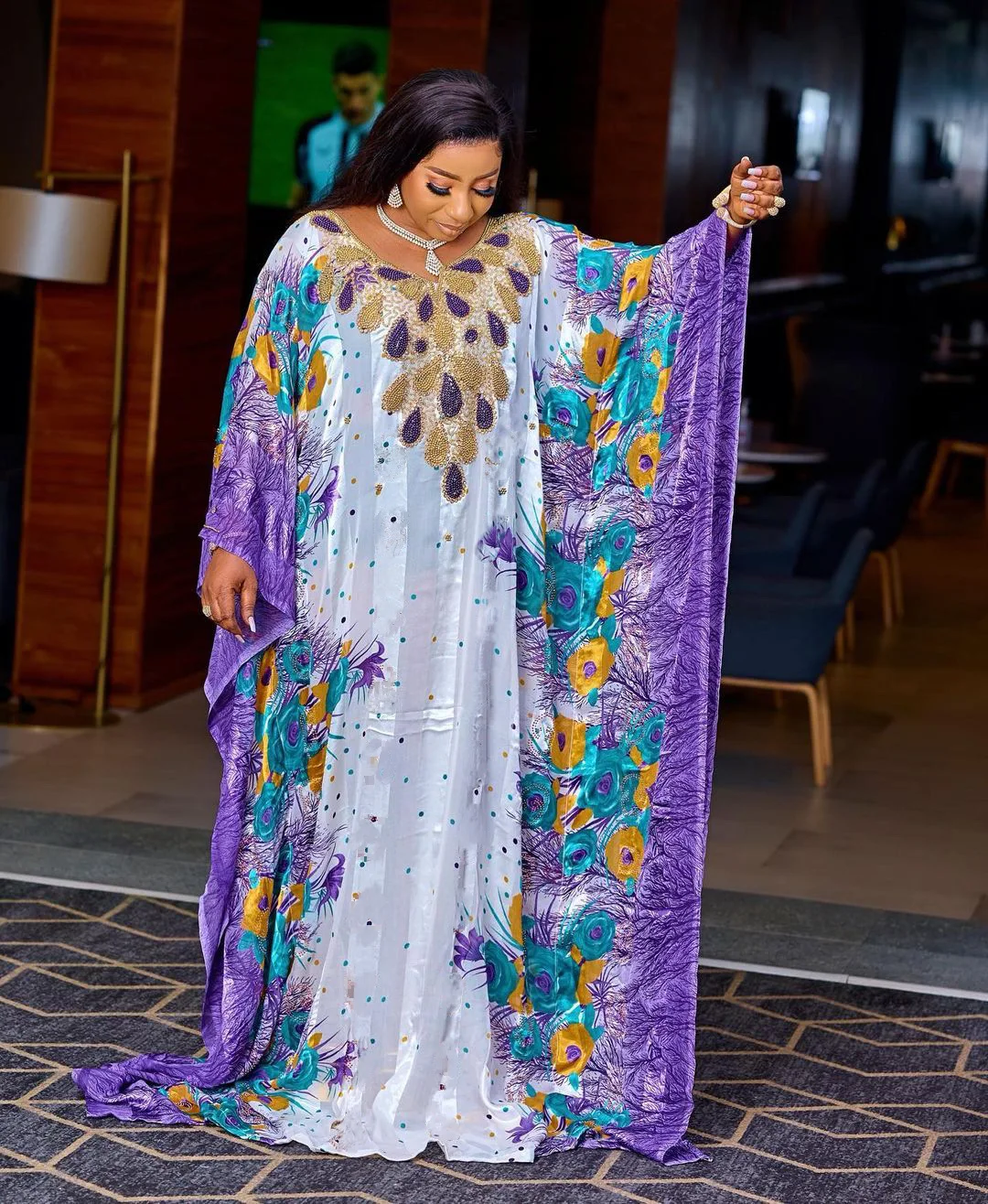 

2023 African Dresses for Women Spring Summer African Women Polyester Printing Long Robes Muslim Abaya modele africain