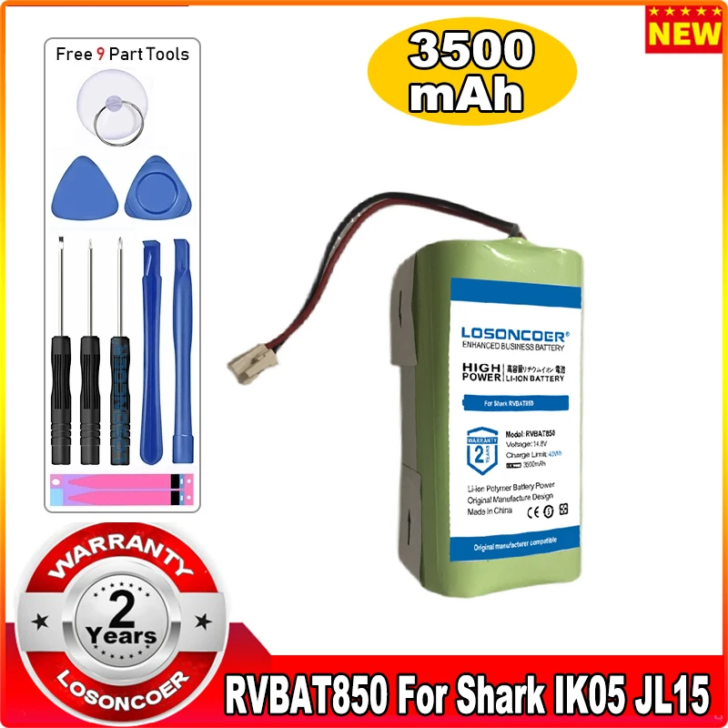 

Аккумулятор LOSONCOER RVBAT850 на 3500 мАч для роботов-пылесосов Shark JL15 IH30