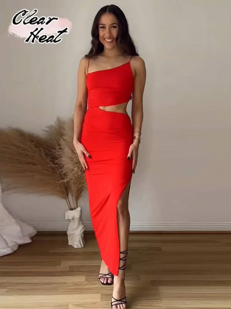 

Женское платье на бретельках, элегантное асимметричное длинное платье-трапеция без рукавов с разрезом на животе и открытой спиной, лето