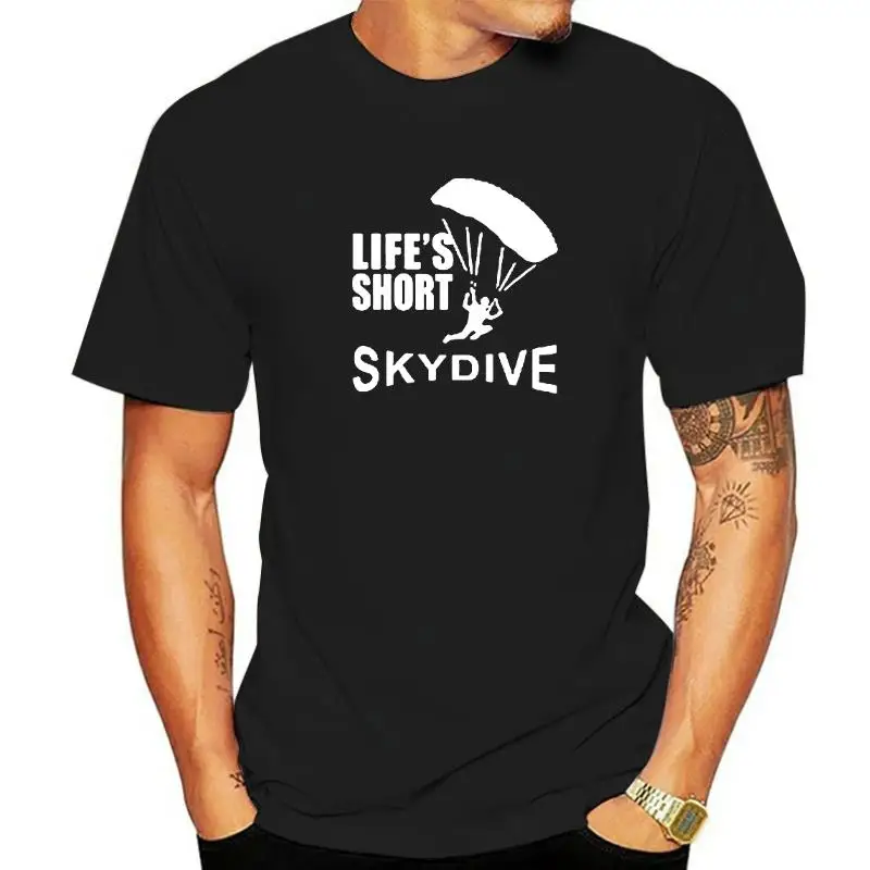 

Lifes, короткая футболка с надписью Skydive прыжки с парашютом Skydiver, женская футболка из 100% хлопка с круглым вырезом и коротким рукавом для взросл...