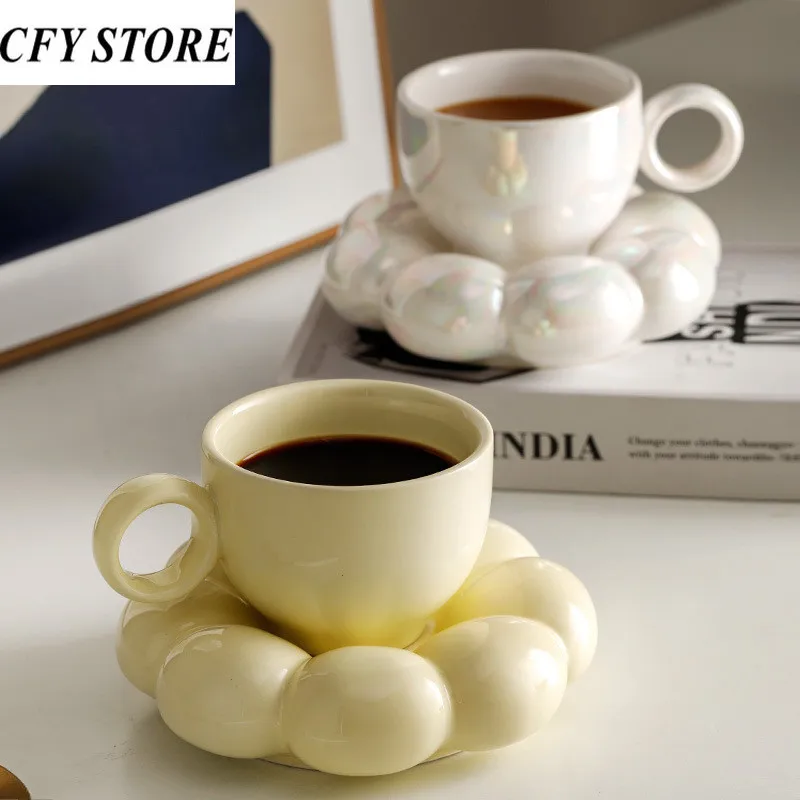 

200ml Ceramic Coffee Mugs Creative Lovers Flower Mugs Family Office Personality Breakfast Milk Tea Cup Juice Water Drinkware