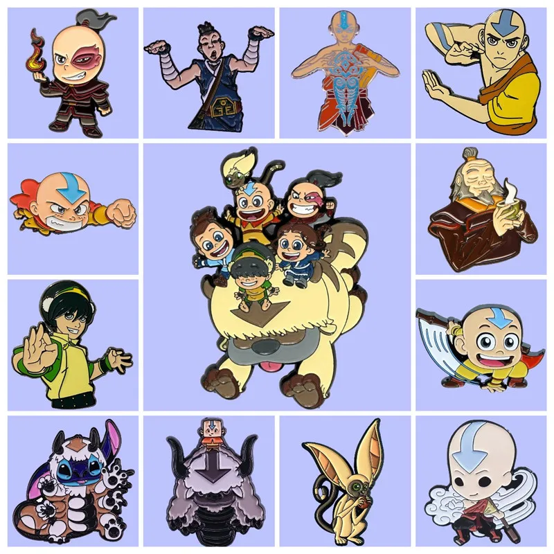Avatar the Last Airbender эмалированная брошь заколки металлические значки Милая заколка для лацканов Appa Momo Куртки модные ювелирные аксессуары
