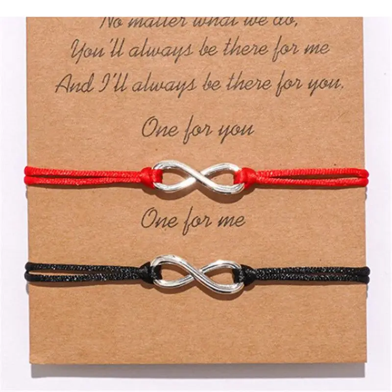 

Infinity Charm Card Bracelet Lover Couple Friendship Gift UK Wish You Me Promise