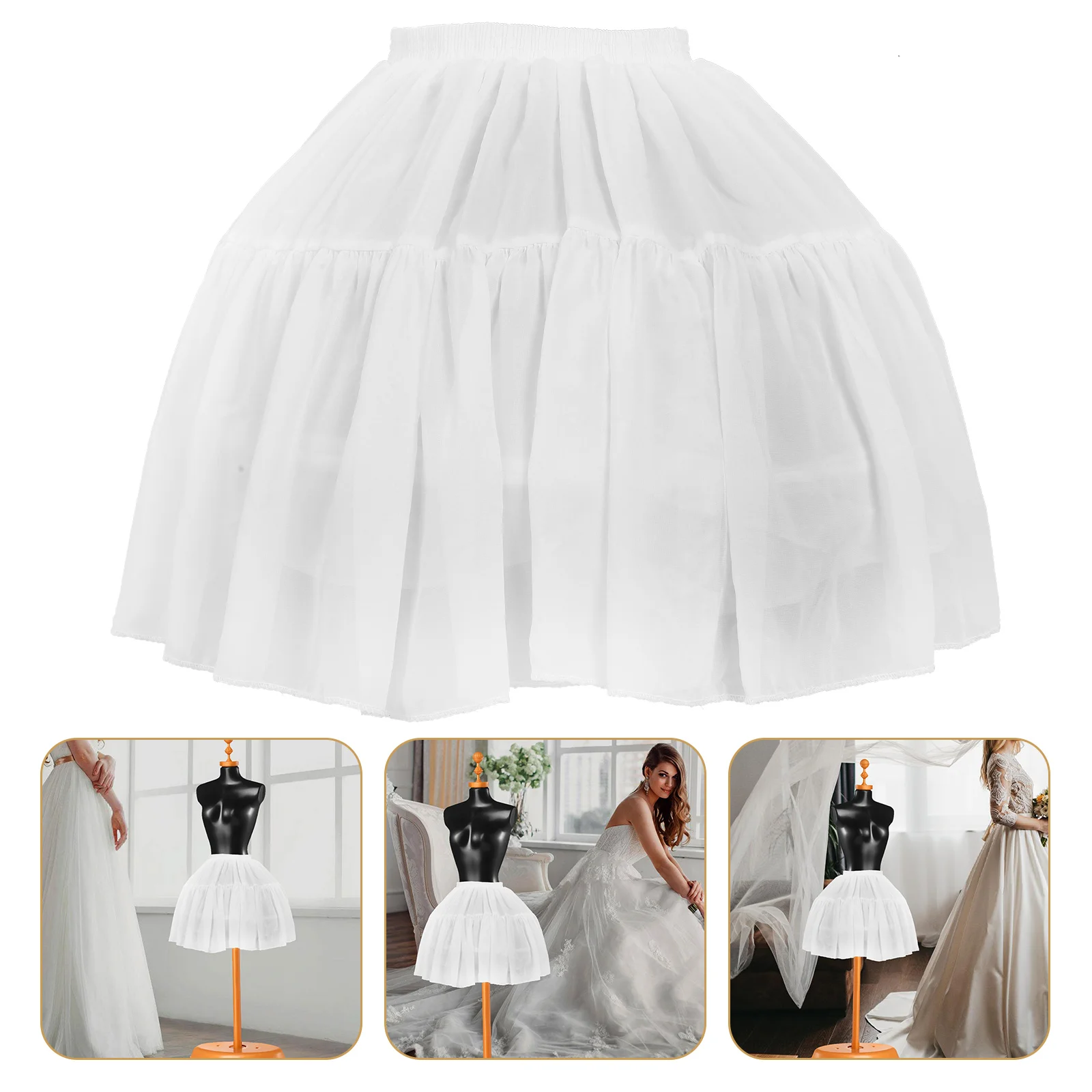 Pannier White Tutu Dress for Girls Puffy Women Bubble Skirt Liner Tulle Costume Underskirt Petticoat Cosplay Women's