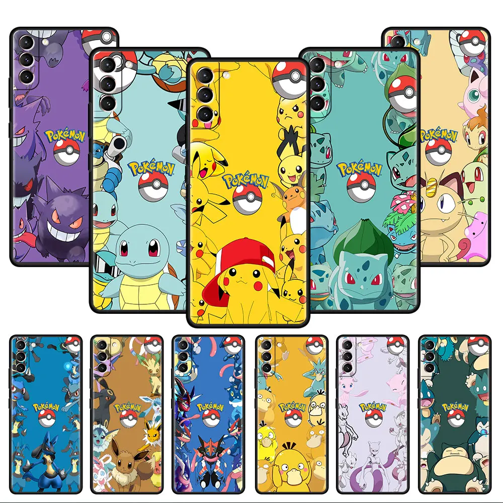 

Pika Pokemoon Cute Case For Samsung Galaxy S20 S22 Ultra S21 FE S10 S9 Plus Note 20 10 Lite 9 Soft Phone Cover Shell