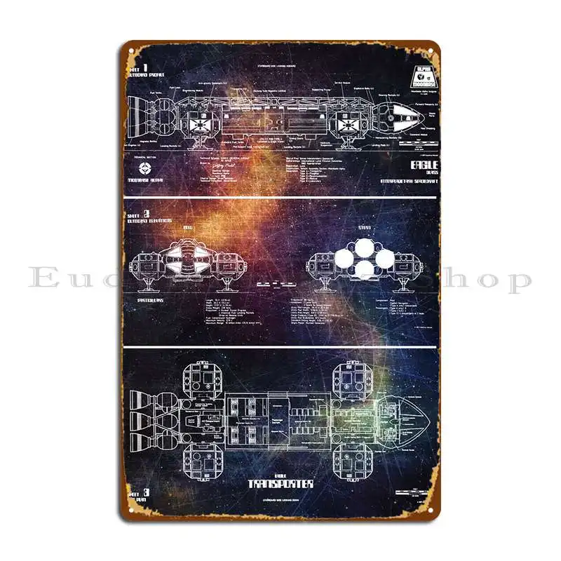 

Космический Орлан, Космический металлический плакат, создайте Индивидуальный Забавный фотографический плакат