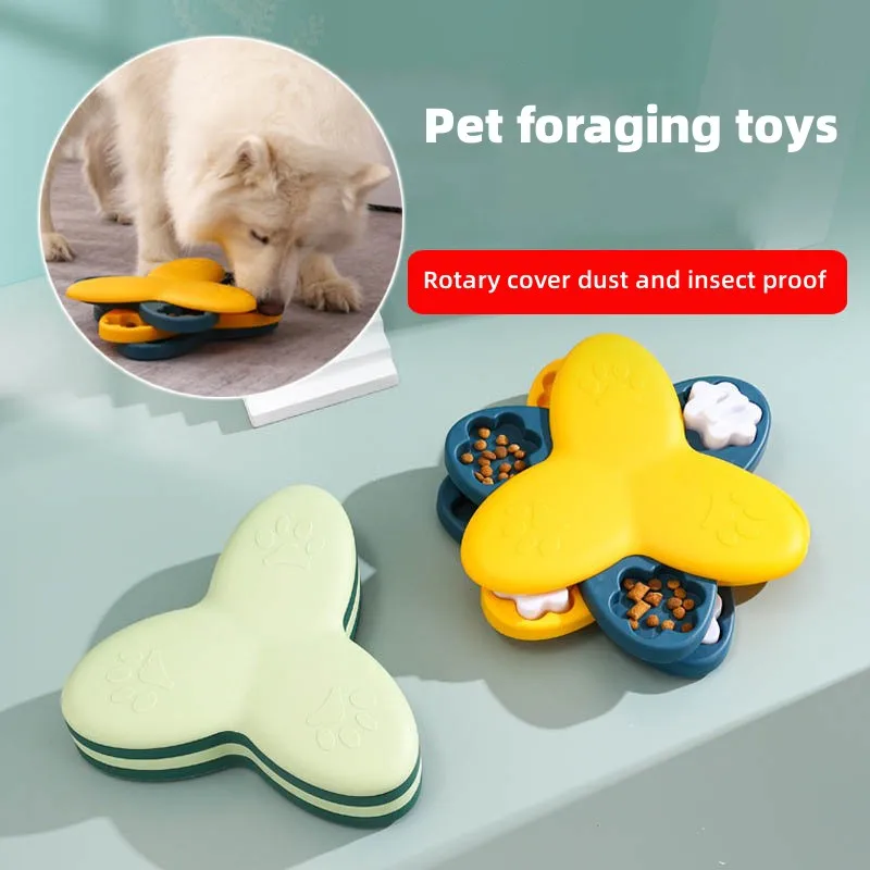 

New Revolving Pet Dog Slow Food Toy Jigsaw Turntable Dog Feeder Toy Pet Bowl Training Game Interactive Puzzle Feeding Training